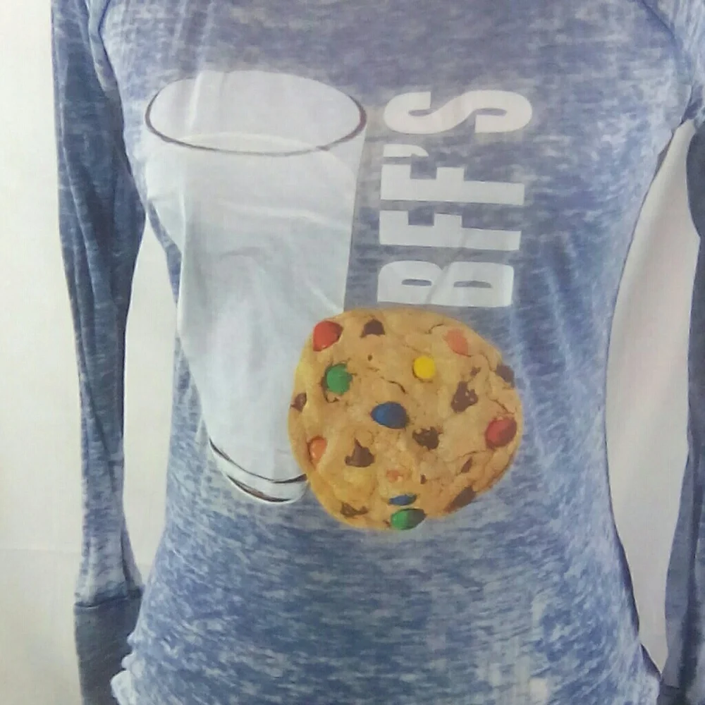 iscream Distressed Blue Long Sleeve BFFS Pajama Top Size XLarge / 16